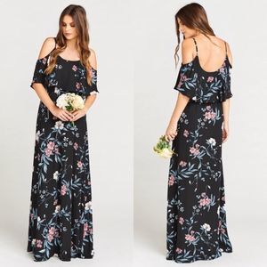 Show Me Your MuMu Caitlin Floral Ruffle Maxi Dress Bridesmaids Occasion size L